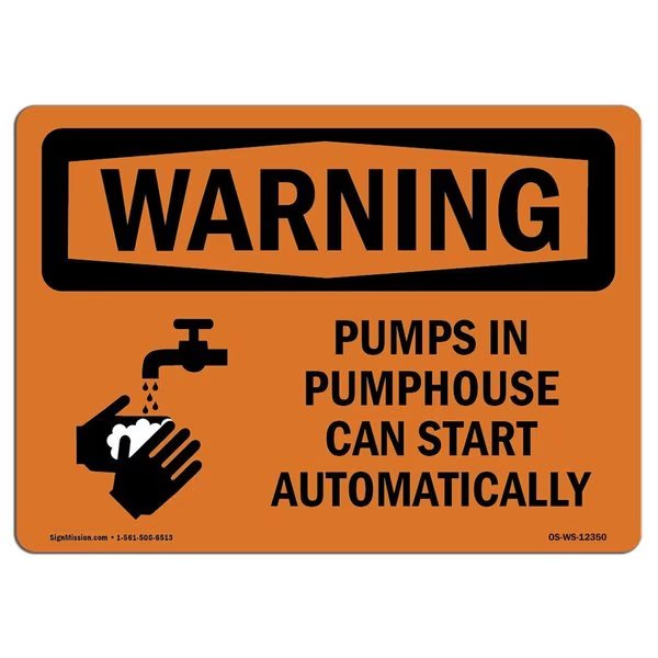 Safety Sign, OSHA WARNING, 10